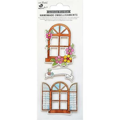 Little Birdie - 3D Embellishments - Vintage Windows
