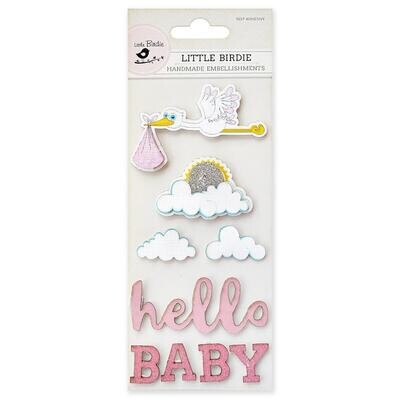 Little Birdie - 3D Embellishments - Hello Baby Pink