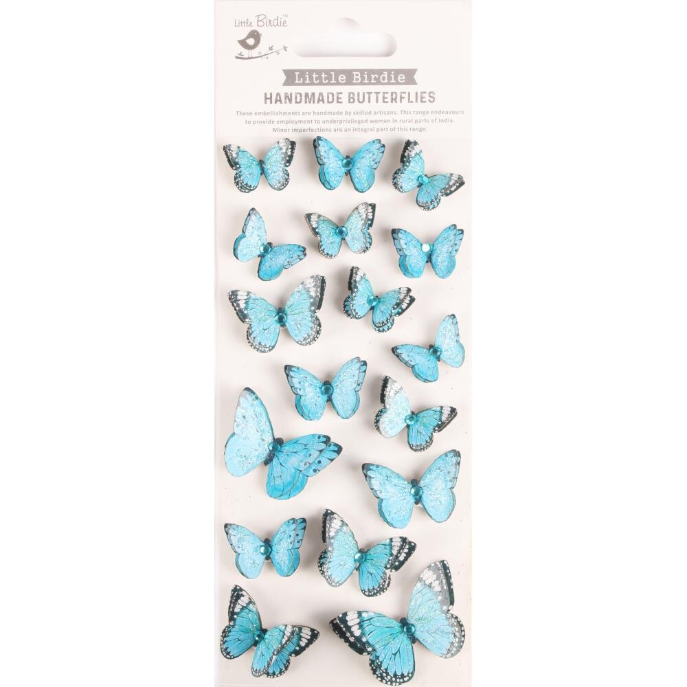 Little Birdie - 3D Jewel Butterflies - Blue Charm