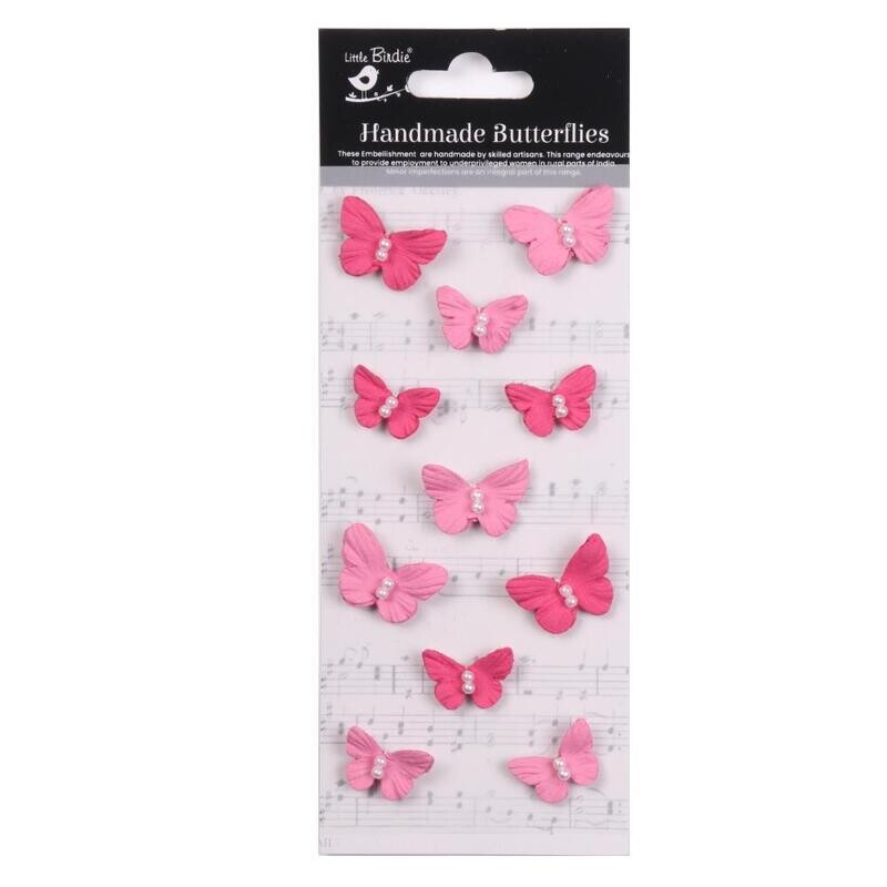 Little Birdie - Pearl Sticker Embellishment Butterflies - Fairy Sparkle