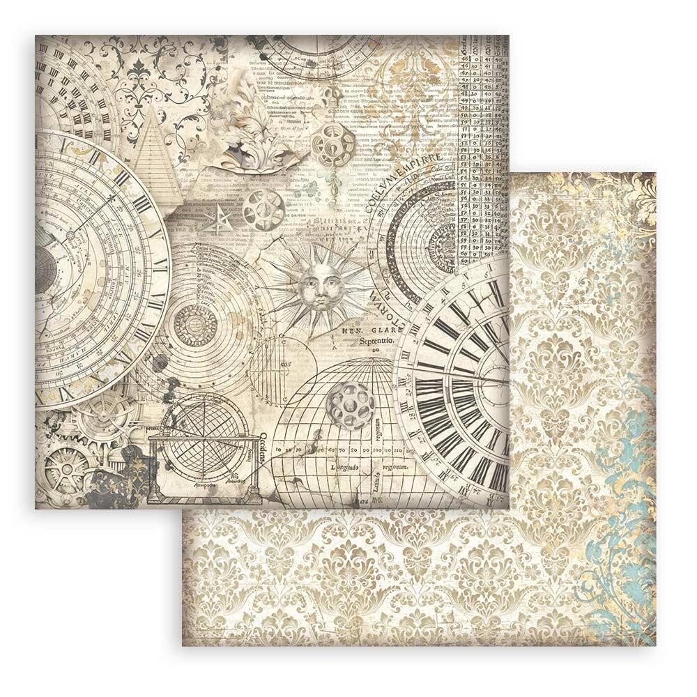 Stamperia - Sir Vagabond in Fantasy World - 12&quot;x12&quot; Double-Sided Paper Sheet - Ochre Pattern