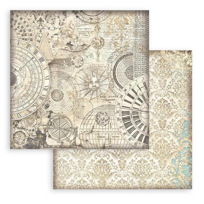 Stamperia - Sir Vagabond in Fantasy World - 12&quot;x12&quot; Double-Sided Paper Sheet - Ochre Pattern