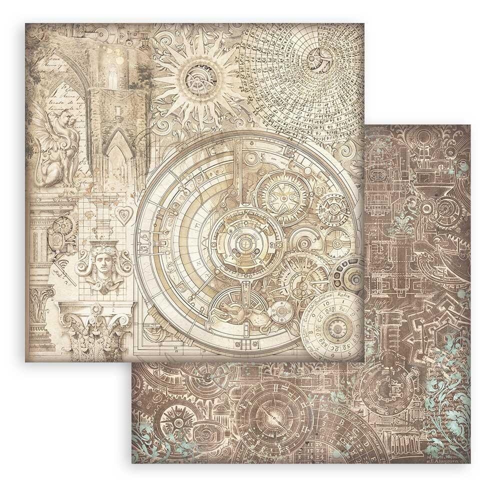 Stamperia - Sir Vagabond in Fantasy World - 12&quot;x12&quot; Double-Sided Paper Sheet - Ochre Pattern 2