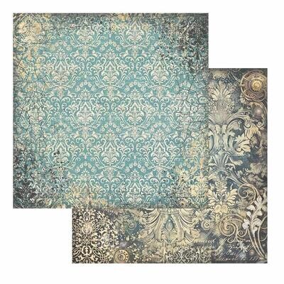 Stamperia - Sir Vagabond in Fantasy World - 12&quot;x12&quot; Double-Sided Paper Sheet - Turquoise Wallpaper