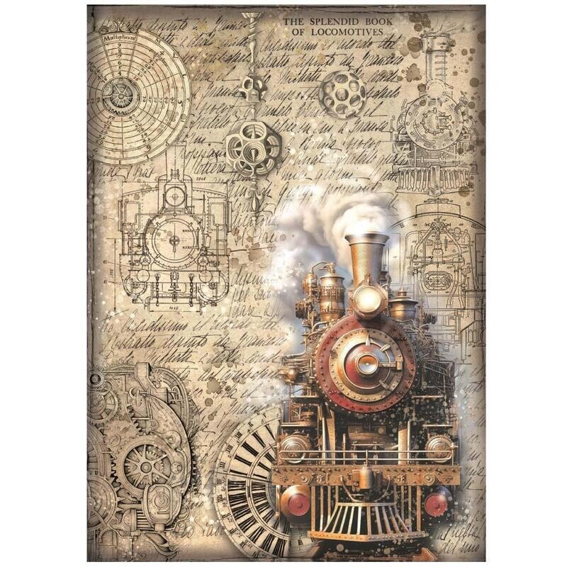Stamperia - A4 Rice Paper - Sir Vagabond in Fantasy World - Train