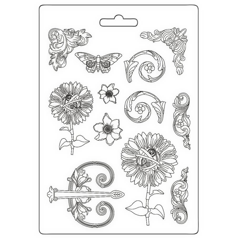 Stamperia - Sir Vagabond in Fantasy World - A4 Soft Mould - Mechanical Sunflower