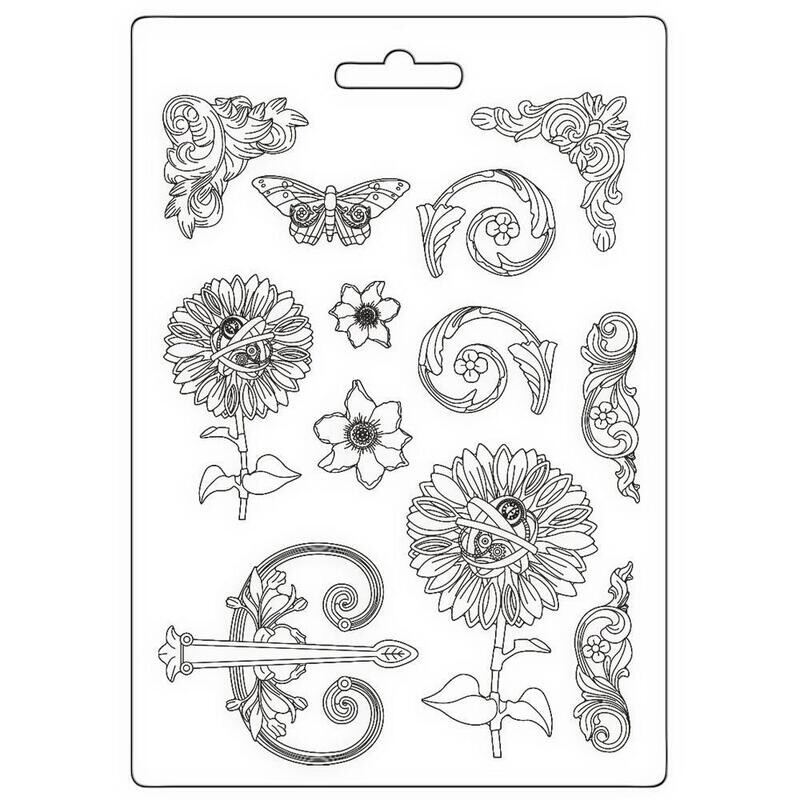 Stamperia - Sir Vagabond in Fantasy World - A4 Soft Mould - Mechanical Sunflower