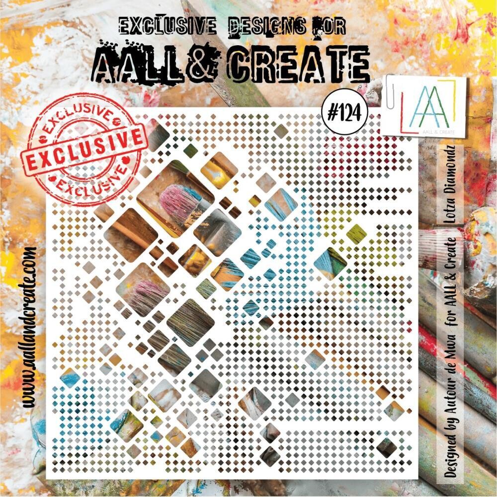 AALL &amp; Create - 6&quot;x6&quot; Stencil - Lotza Diamondz #124