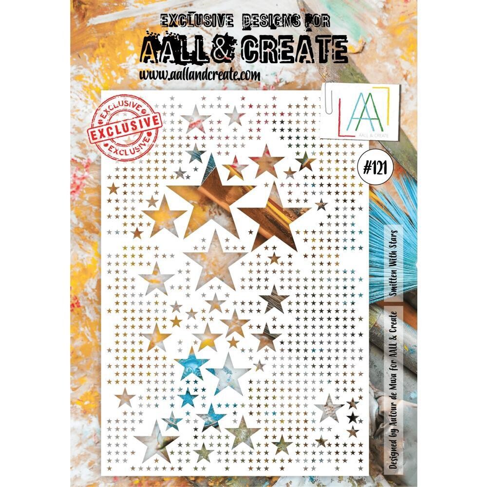 AALL &amp; Create - A4 Stencil - Smitten With Stars #121