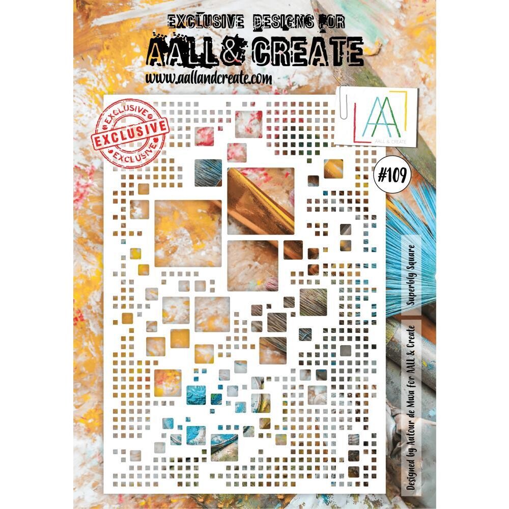AALL &amp; Create - A4 Stencil - Superbly Square #109