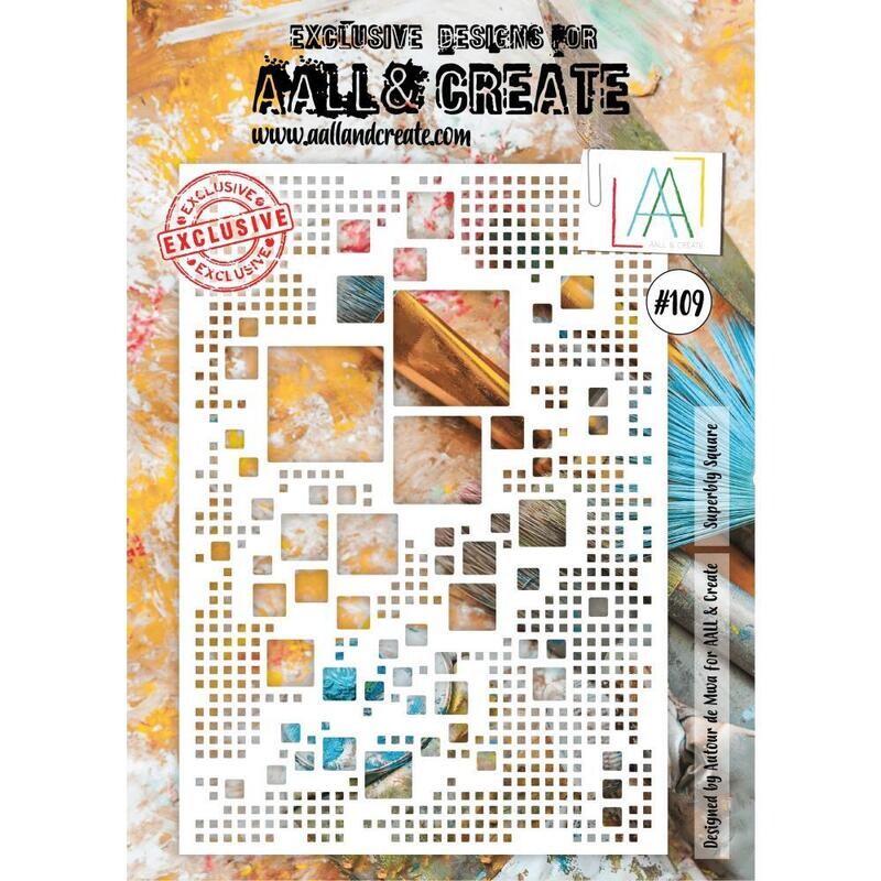 AALL &amp; Create - A4 Stencil - Superbly Square #109