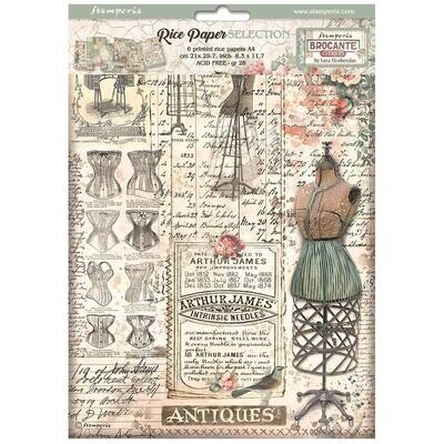 Stamperia - Brocante Antiques - A4 Rice Paper Pack