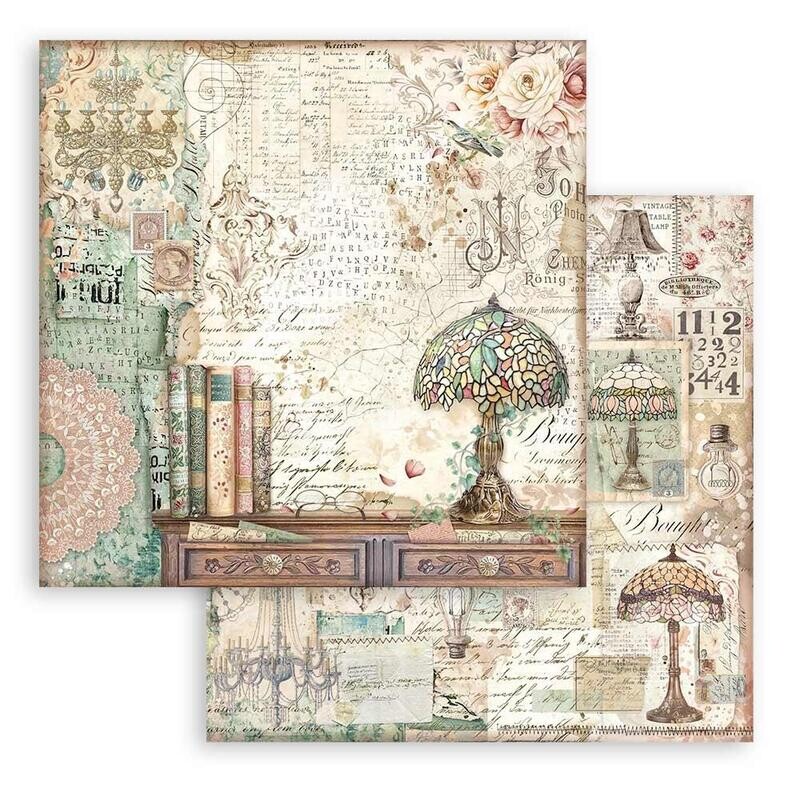 Stamperia - Brocante Antiques - 12&quot;x12&quot; Double-sided Paper - Lampshades