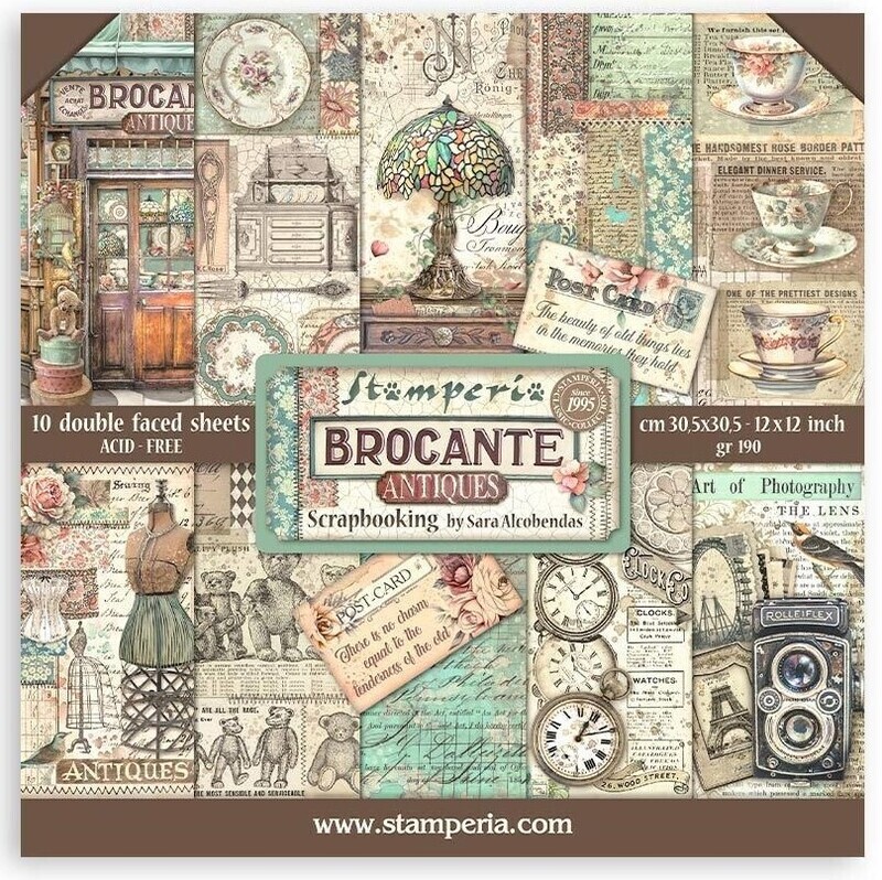 Stamperia - Brocante Antiques - 12"x12" Double-sided Paper Pad