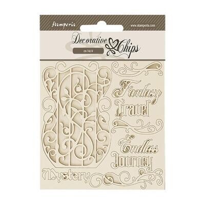 Stamperia - Sir Vagabond in Fantasy World - Decorative Chips - Fantasy Travel