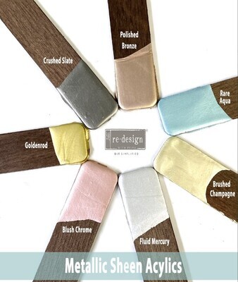 Prima Marketing - Re-Design - Metallic Sheen Acrylic - Trial Set of 7 Colours (100ml each)