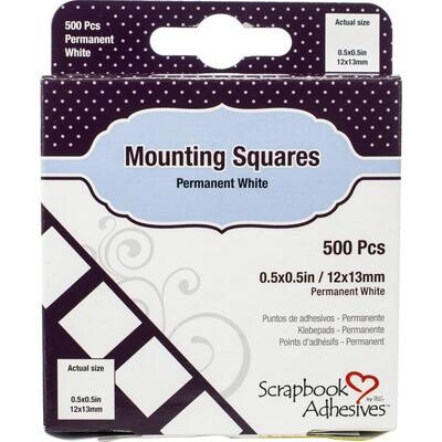 3L - 0.5&quot; x0.5&quot; Mounting Squares - Permanent White