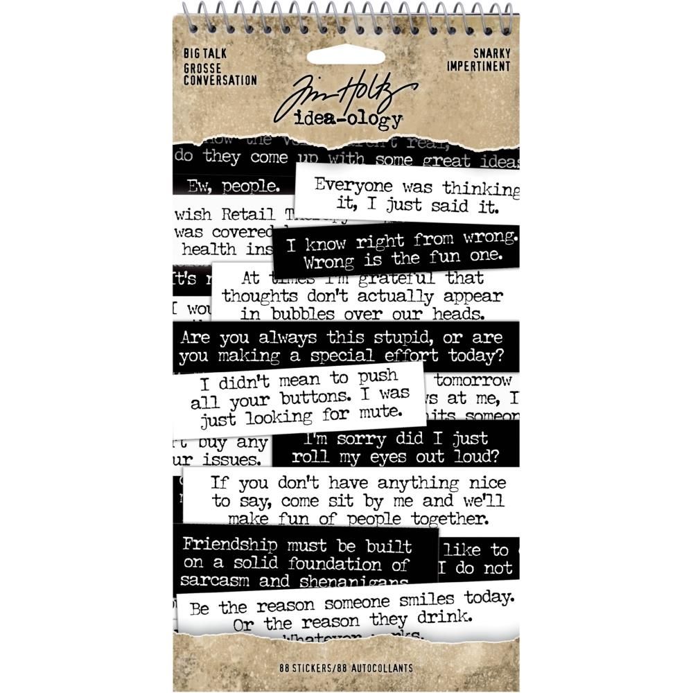 Tim Holtz - Idea-ology - Big Talk Stickers- Snarky
