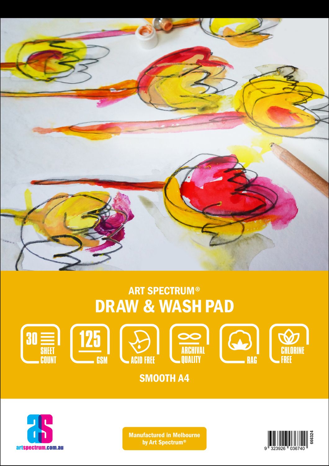 Art Spectrum - A4 Draw and Wash Pad - 210gsm – Smooth (Hot Press)