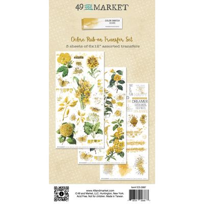 49 and Market - Ochre - Colour Swatch - 6"x12" Rub-on Transfers