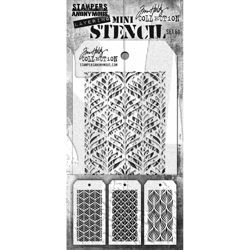 Stampers Anonymous - Tim Holtz - Mini Stencil Set - #60