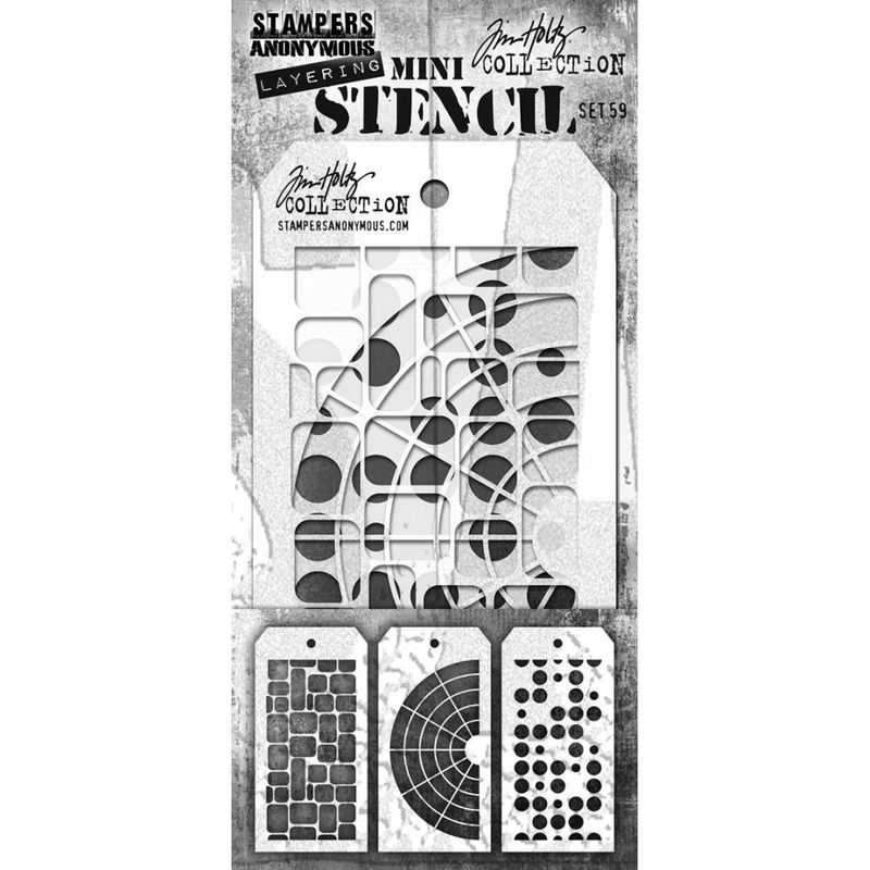 Stampers Anonymous - Tim Holtz - Mini Stencil Set - #59