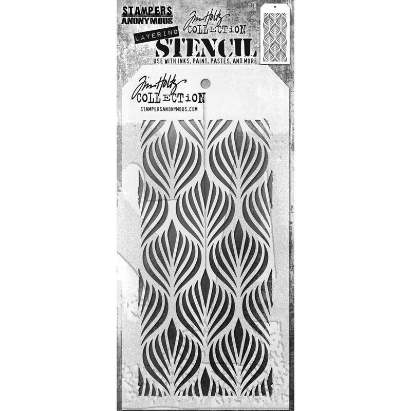 Stampers Anonymous - Tim Holtz - Layered Stencil - Deco Feather