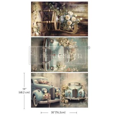Prima Marketing - Decoupage Tissue - 3pk - Retro Rose Ride