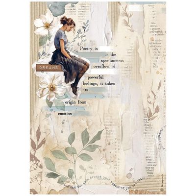 Stamperia - Create Happiness Secret Diary - A4 Rice Paper - Lady