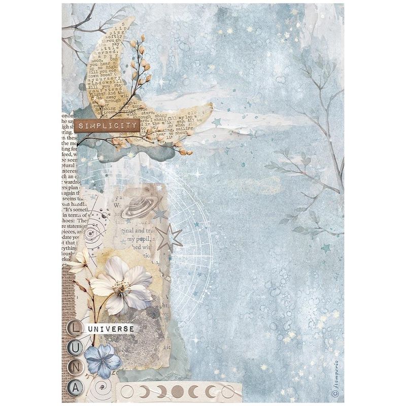 Stamperia - Create Happiness Secret Diary - A4 Rice Paper - Moon