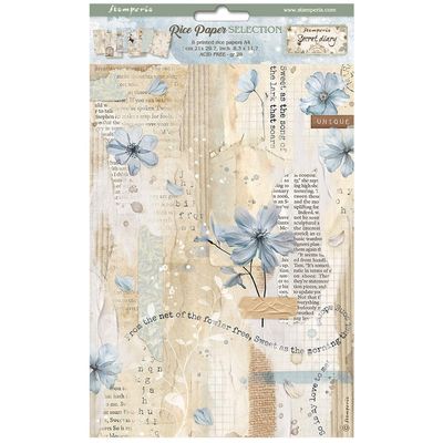 Stamperia - Create Happiness Secret Diary - A4 Rice Paper Pack - 6 pce