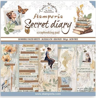 Stamperia - Secret Diary - 8"x8" Double-sided Paper Pad