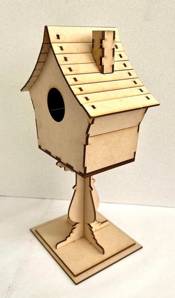 Dusty Attic - MDF Birdhouse on Stand - 33 cm tall