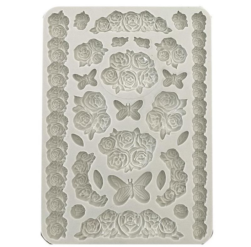 Stamperia - Shabby Rose - A5 Silicone Mould - Roses and Butterflies