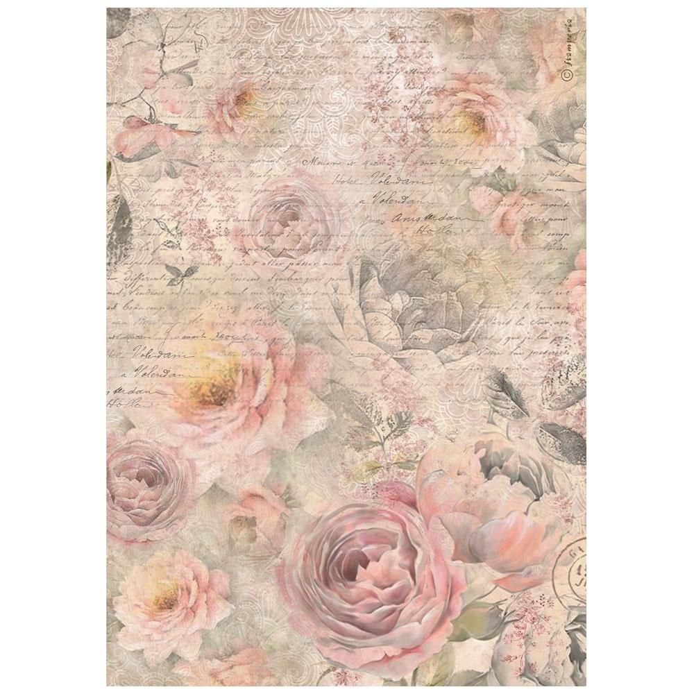 Stamperia - Shabby Rose - A4 Rice Paper - Roses Pattern