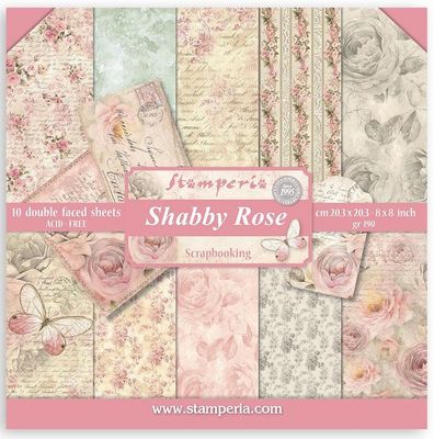 Stamperia - Shabby Rose - 8&quot;x8&quot; Double-sided Paper Pad