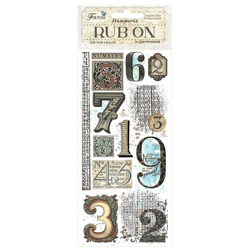 Stamperia - Fortune - Rub-ons - Numbers