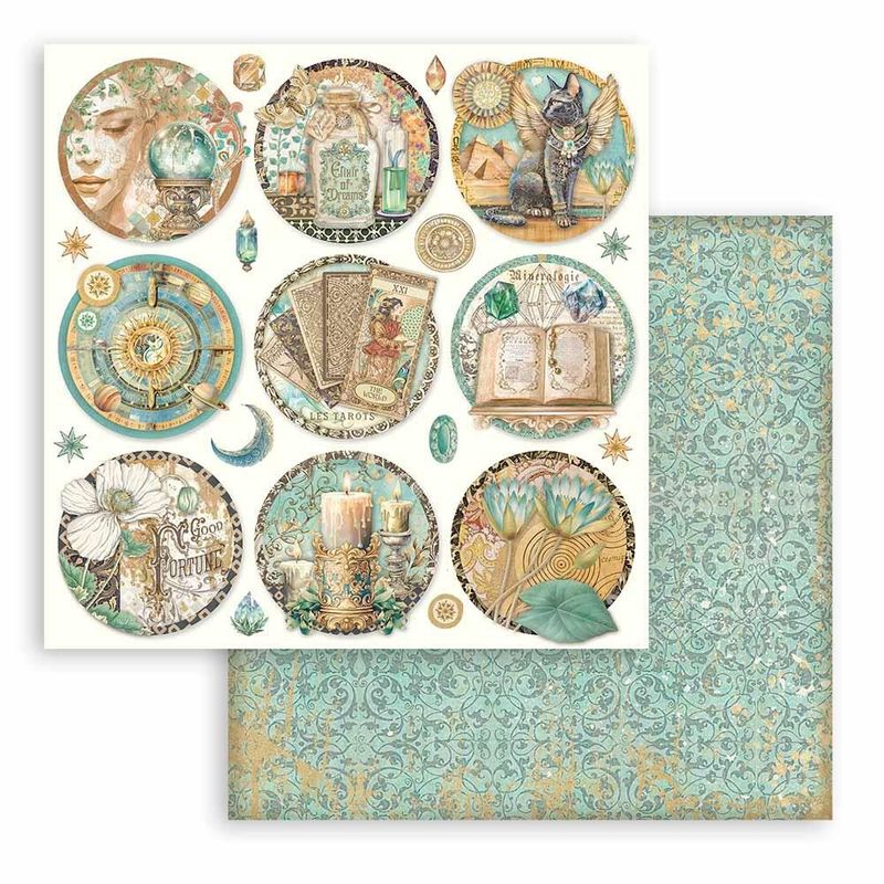 Stamperia - Fortune - 12&quot;x12&quot; Double-sided Paper Sheet - Rounds