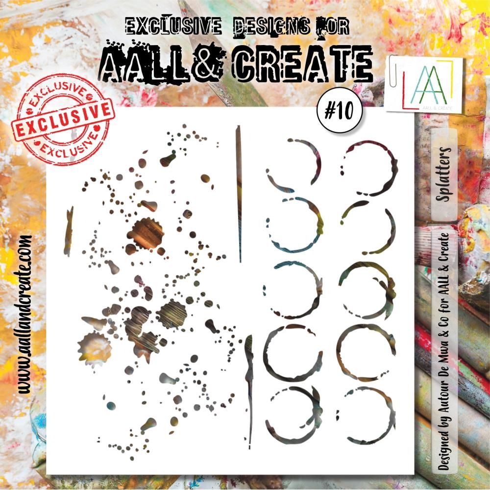 AALL &amp; Create - 6&quot;x6&quot; Stencils - Splatters - #10