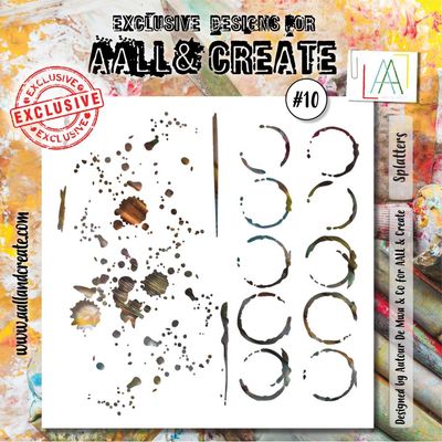 AALL &amp; Create - 6&quot;x6&quot; Stencils - Splatters - #10