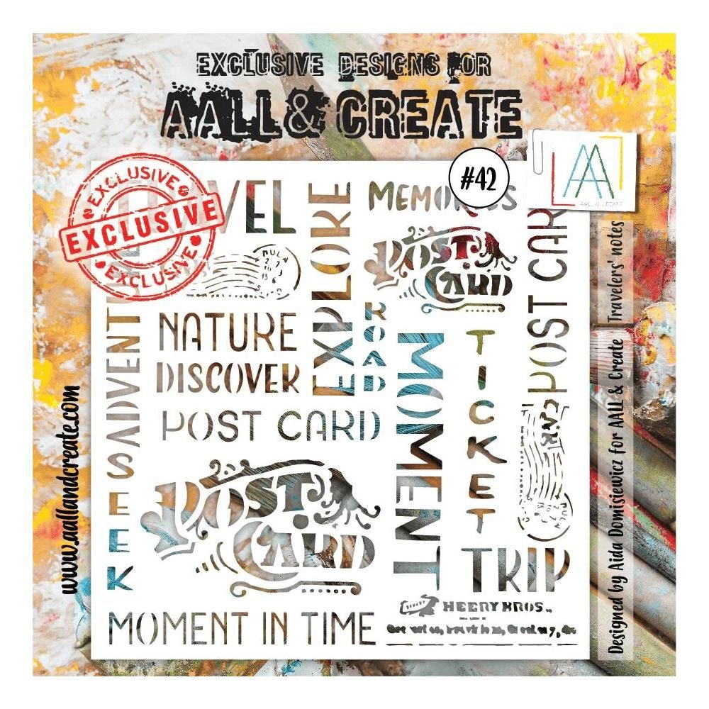 AALL & Create - 6"x6" Stencils - Travelers Note - #42