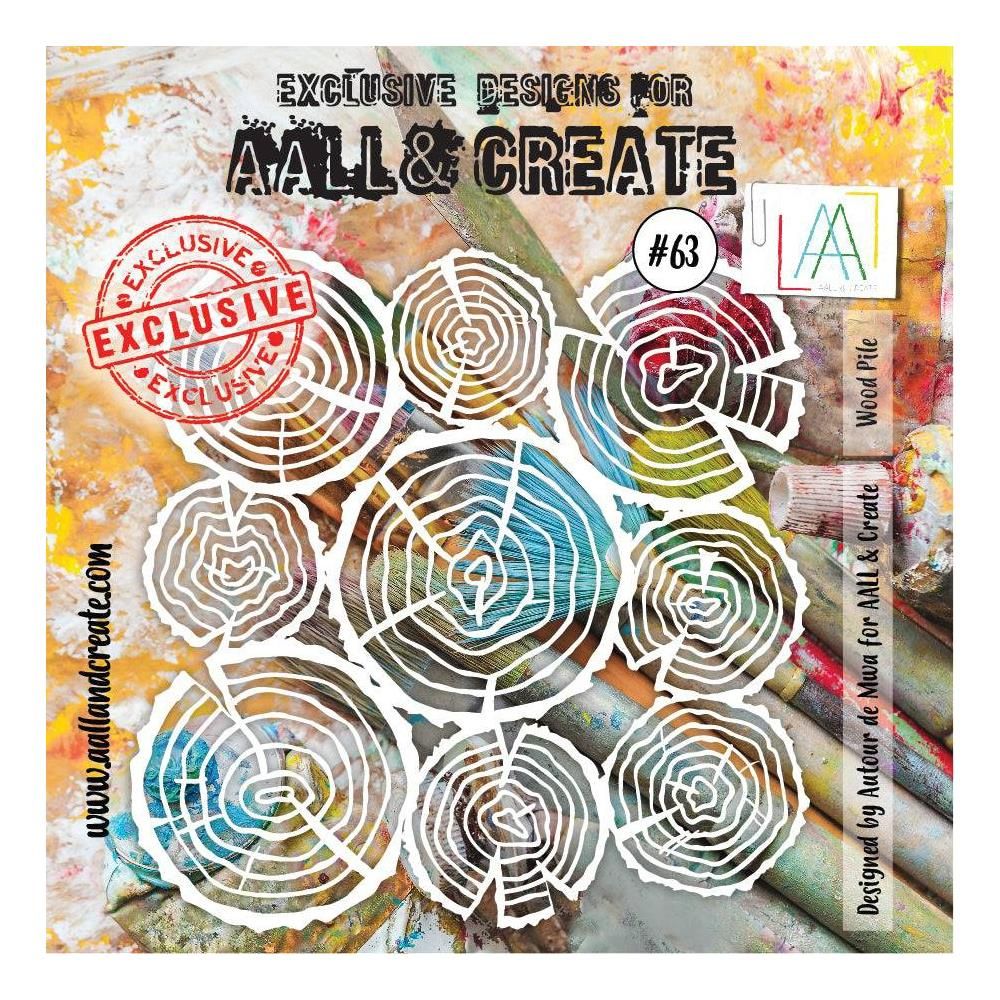 AALL &amp; Create - 6&quot;x6&quot; Stencils - Wood Pile - #63