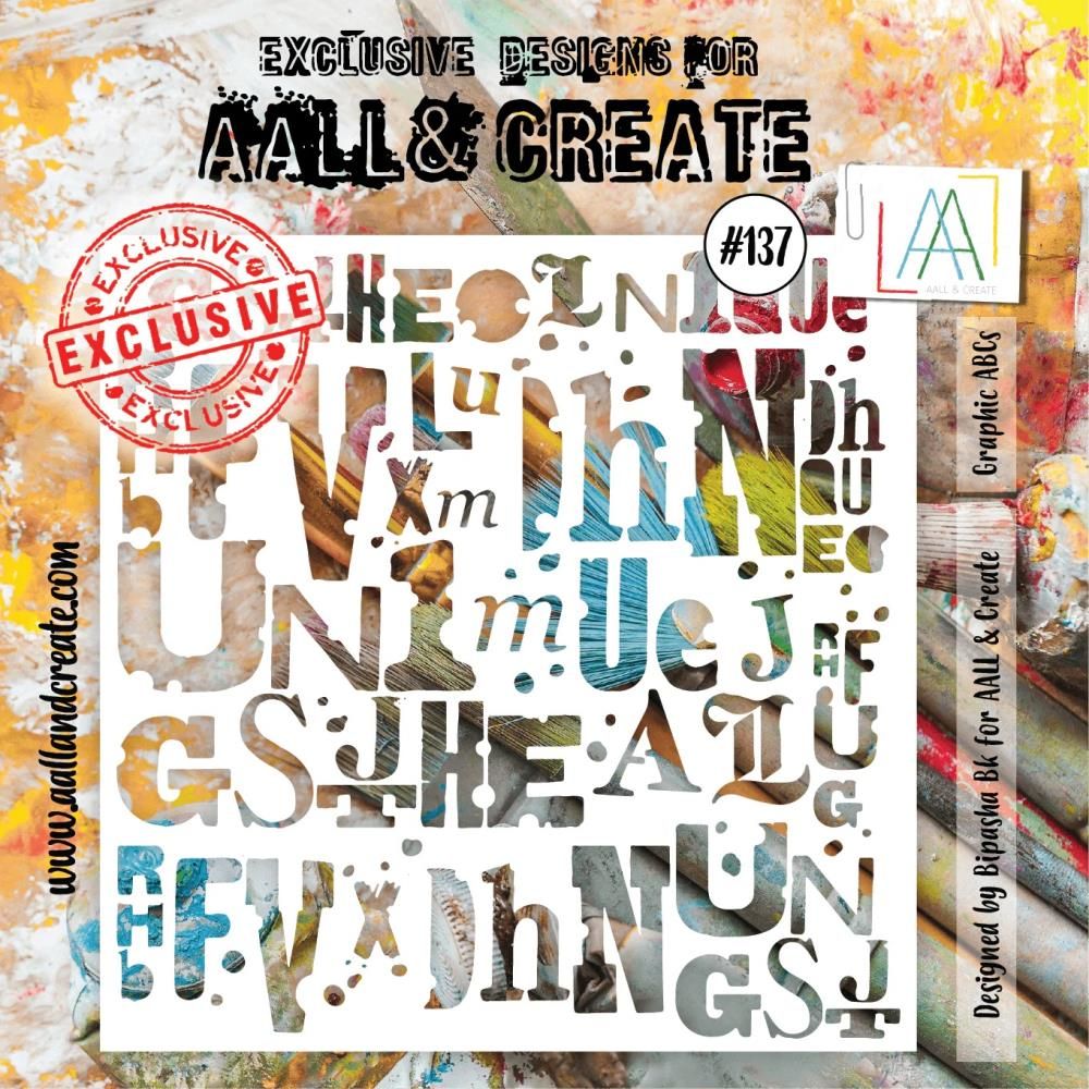 AALL & Create - 6"x6" Stencils - Graphic ABCs - #137