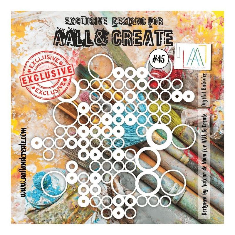 AALL &amp; Create - 6&quot;x6&quot; Stencils - Digital Bubbles - #45