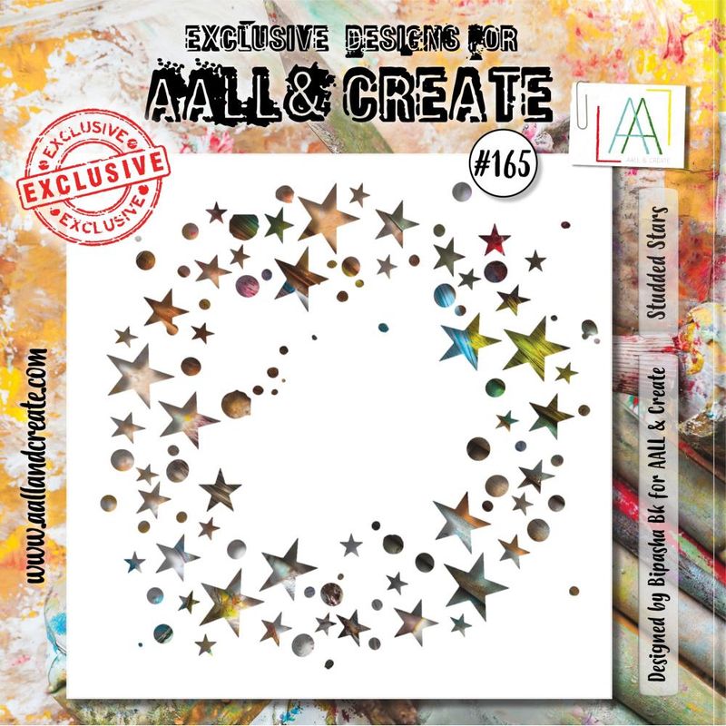 AALL &amp; Create - 6&quot;x6&quot; Stencils - Studded Stars - #165