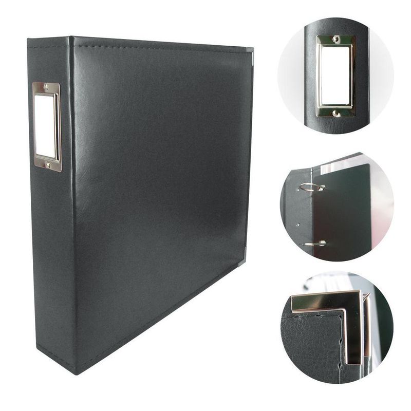 Couture Creations - 12&quot;x12&quot; Classic Superior Faux Leather Album - Black
