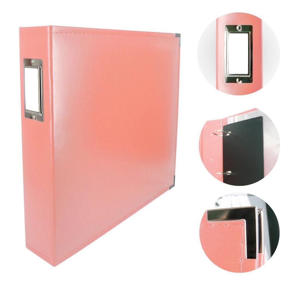 Couture Creations - 12&quot;x12&quot; Classic Superior Faux Leather Album - Coral Pink