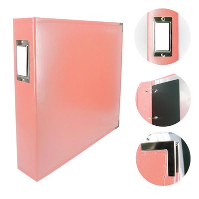 Couture Creations - 12&quot;x12&quot; Classic Superior Faux Leather Album - Coral Pink