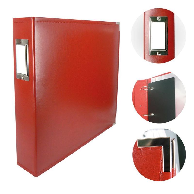 Couture Creations - 12&quot;x12&quot; Classic Superior Faux Leather Album - Red