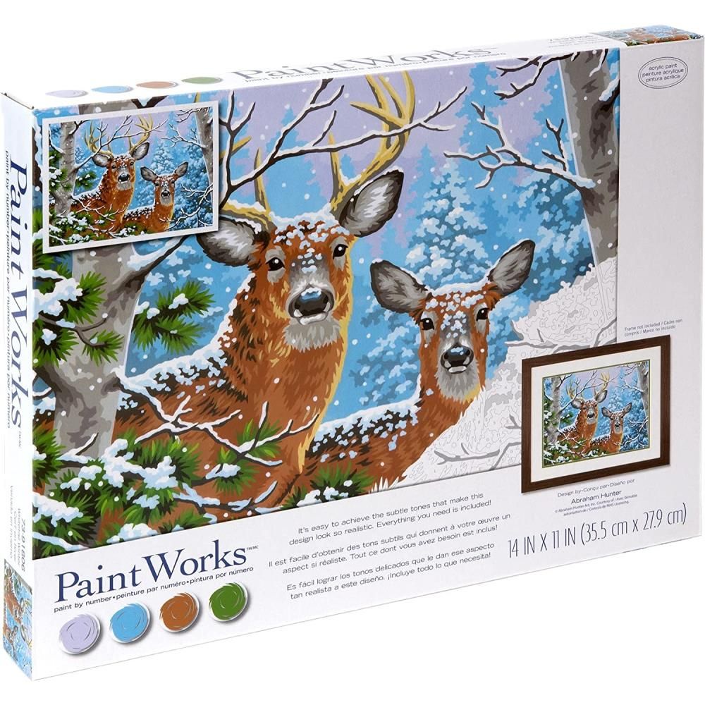 Paintworks - Paint by Number - 14&quot;x11&quot; - Whitetail Winter